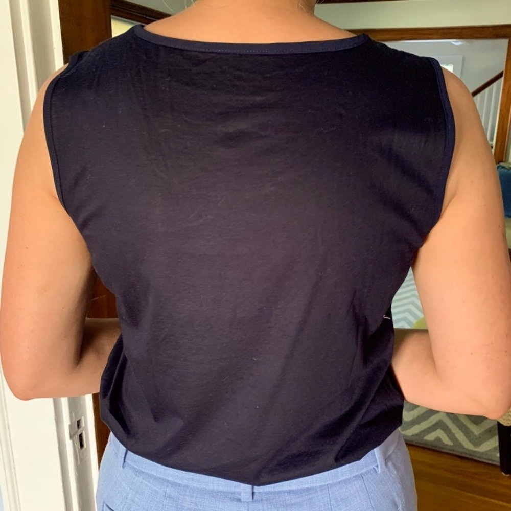 Talbots Indigo Blue Shell Top - Picture 2 of 2